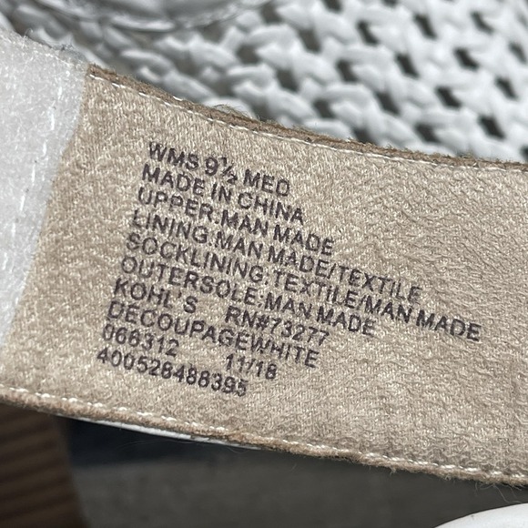 New Womens Sonoma Basset Hound White Faux Leather Woven Heeled Sandals Size 9.5 - Picture 8 of 8